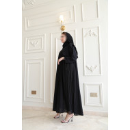 Double chiffon abaya with blazer and elegant side pleats