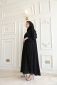 Double chiffon abaya with blazer and elegant side pleats