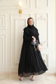 Double chiffon abaya with blazer and elegant side pleats