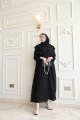 Double chiffon abaya with blazer and elegant side pleats