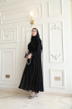 Double chiffon abaya with blazer and elegant side pleats