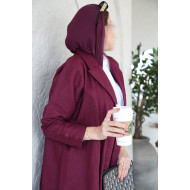 Scarlet cardigan abaya made of natural linen