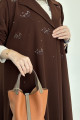 Brown blazer abaya, handmade