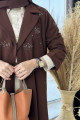 Brown blazer abaya, handmade