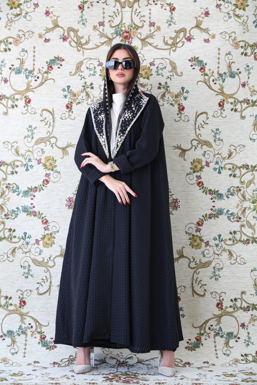 Soft organza abaya in black