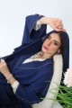 Abaya made of light, soft crepe in royal blue