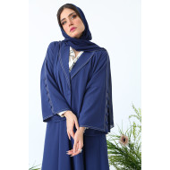 Abaya made of light, soft crepe in royal blue