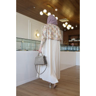 Linen abaya with the addition of raw materials embroidered