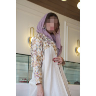 Linen abaya with the addition of raw materials embroidered