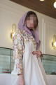 Linen abaya with the addition of raw materials embroidered