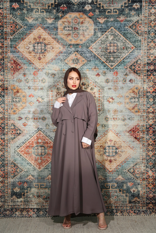 Light gray jacket abaya
