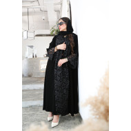 Abaya combining luxurious crepe with questionable organza