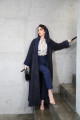 Navy brocade abaya