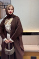 Parallel pleats abaya in brown