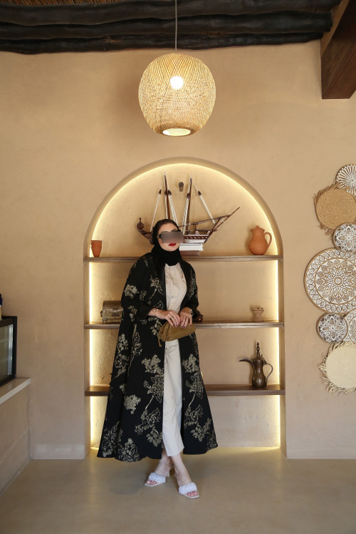 Golden brocade abaya