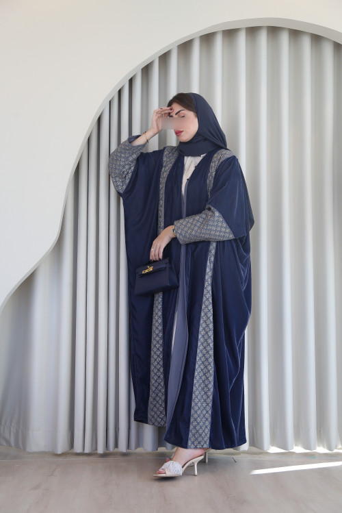 Sapphire blue velvet abaya