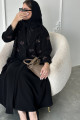 Wildflowers abaya in black