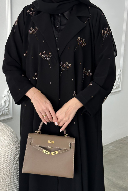 Wildflowers abaya in black