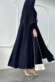 Navy velvet abaya