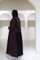 Practical abaya with a combination of black and burgundy