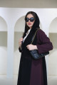 Practical abaya with a combination of black and burgundy