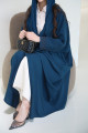 Bahraini turquoise abaya with handwork  sleeves