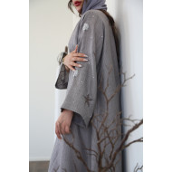 Gray shell and starfish abaya