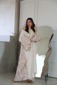 Linen bisht embroidered with flowers