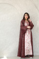 Reddish-brown lace bisht with mokhwar