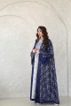 Blue lace bisht with mokhwar