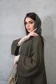 Luxurious lamé abaya in olive color