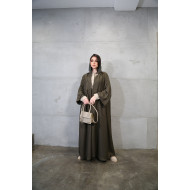 Luxurious lamé abaya in olive color