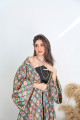 Black embroidered bisht