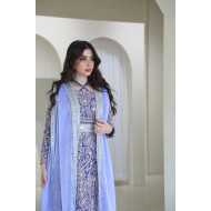 Lavender bisht with paisley embroidery