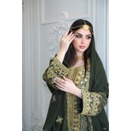 Dark green traditional dress