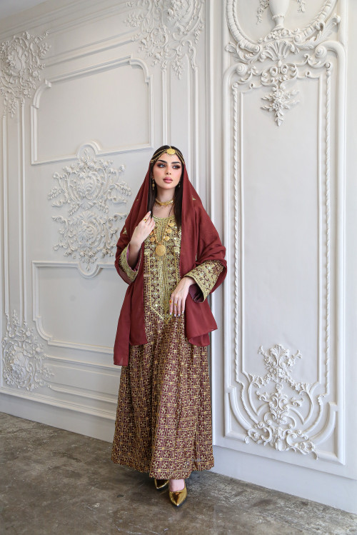 Reddish-brown traditional dress