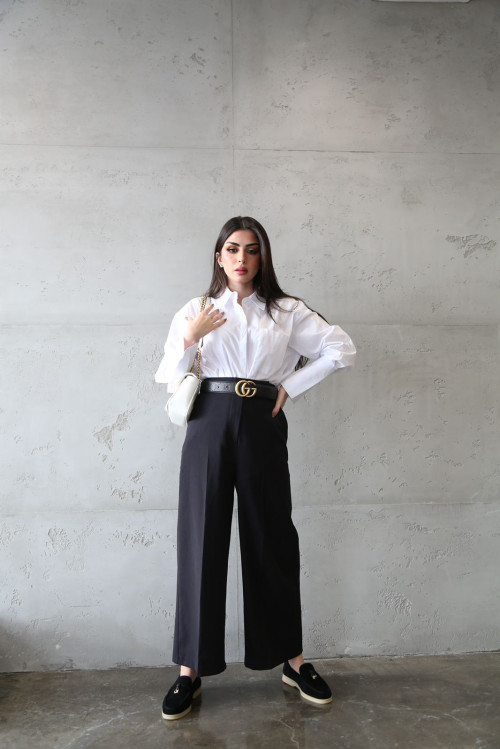 Black high waist trousers