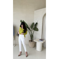 White slim fit trousers