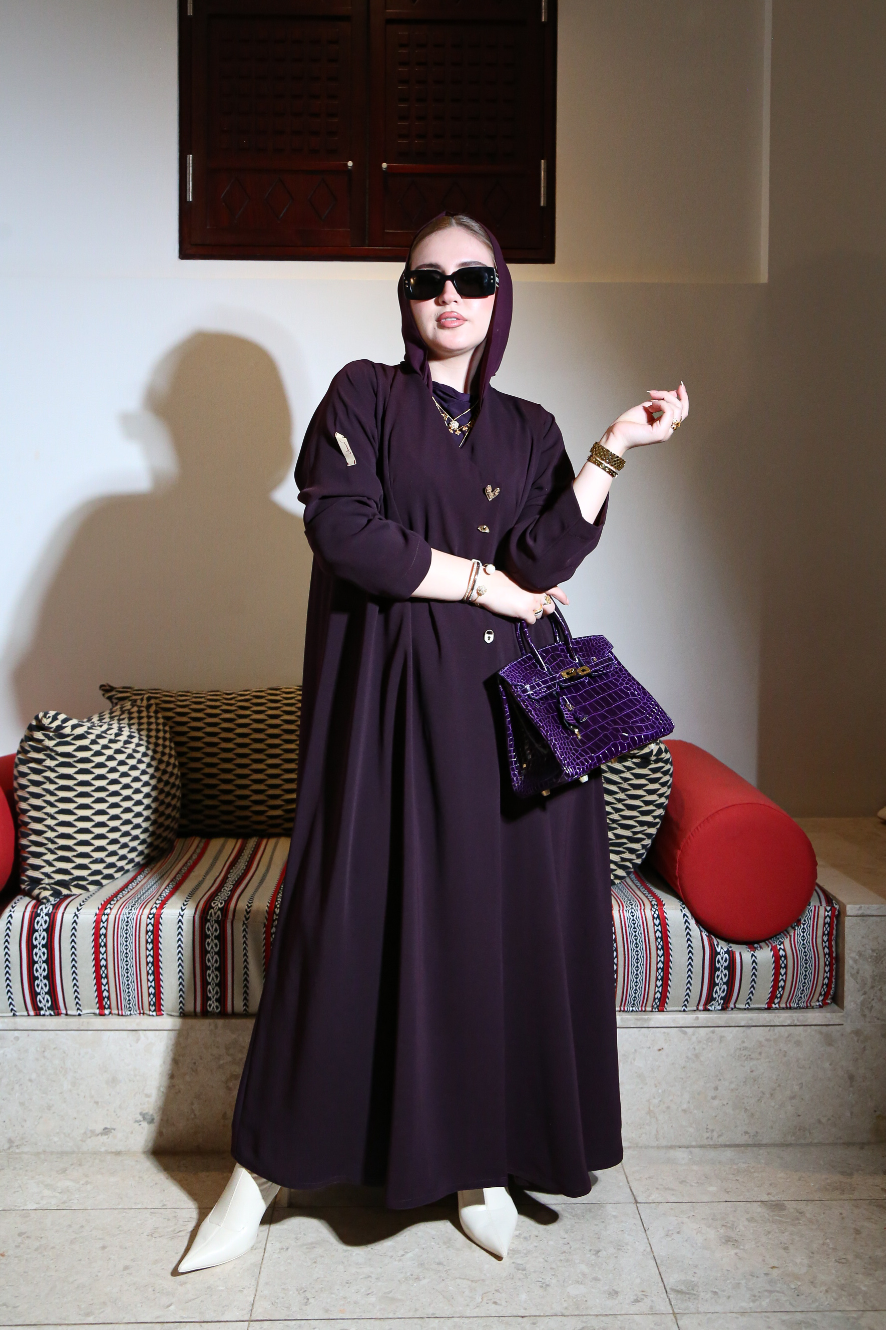عباية الازرار- Deep Plum